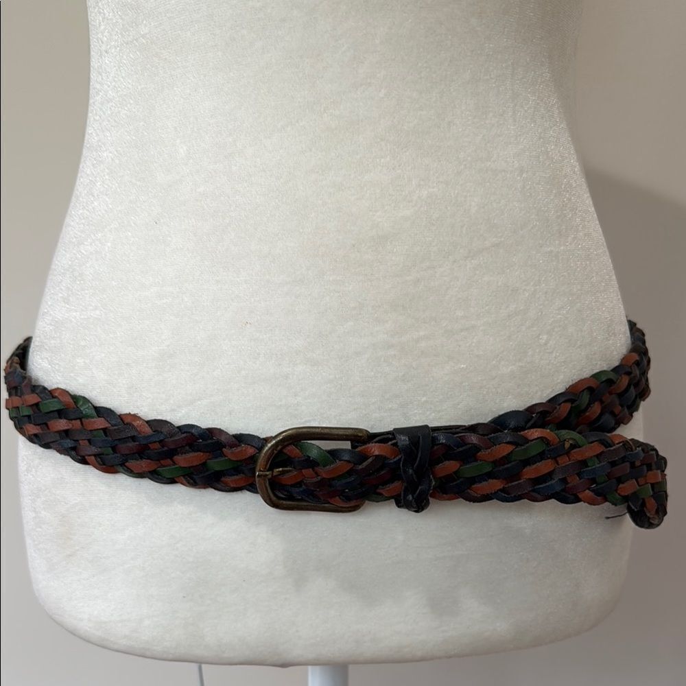 Capezio Colorful Genuine Leather Vintage Braided Multicolor Belt